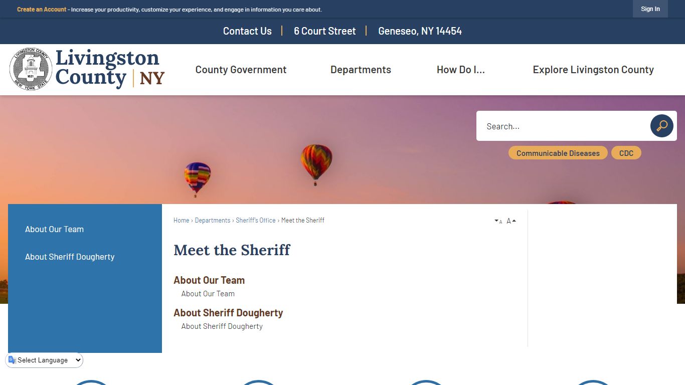 Meet the Sheriff | Livingston County, NY - Official Website
